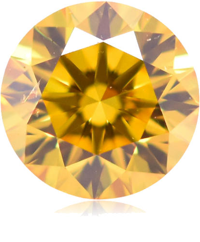 0.3 carat Fancy Vivid Orangey Yellow-SI1 Excellent cut Natūralus Round Deimantas (1)