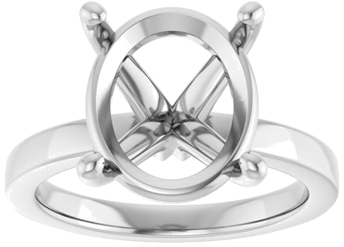 Sužadėtuvių Žiedas „Solitaire“ 14k white gold Oval 13mm x 11mm (3)