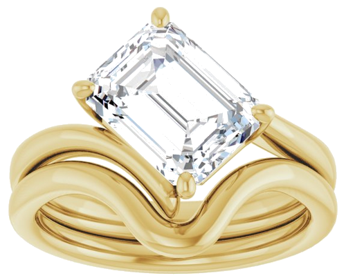 Sužadėtuvių Žiedas „Solitaire Bypass“ 14k yellow gold Emerald 9mm x 7mm (8)