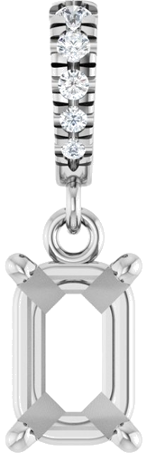 Pakabukas „Accented“ 14k white gold Emerald 6mm x 4mm (1)