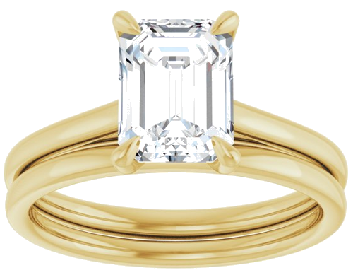 14K Yellow  8x6 mm Emerald Solitaire Engagement Ring Mounting (8)