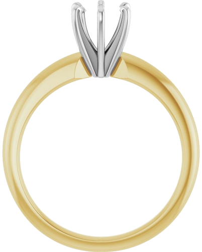 Sužadėtuvių Žiedas „Solitaire“ 14k yellow/white gold Round 5.7mm x 6mm (2)