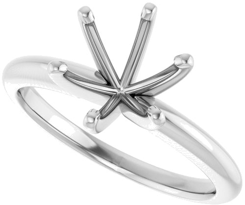 Platinum 8 mm Round 6-Prong Solitaire Ring Mounting (5)