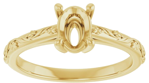 Sužadėtuvių Žiedas „Solitaire“ 585 Geltonojo Aukso Oval 7mm x 5mm (3)