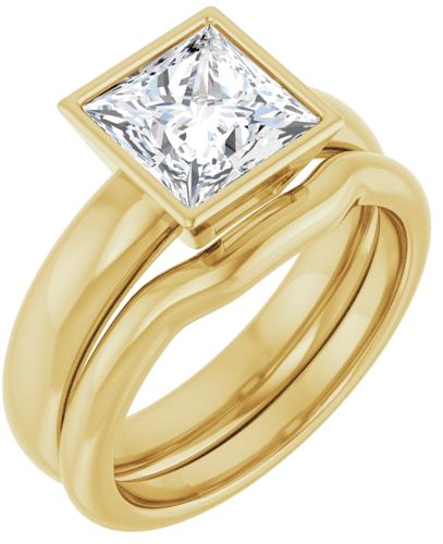 Sužadėtuvių Žiedas „Bezel-Set Solitaire“ 585 Geltonojo Aukso Square 7mm (6)