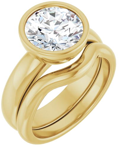 Sužadėtuvių Žiedas „Bezel-Set Solitaire“ 18k yellow gold Round 9mm (6)