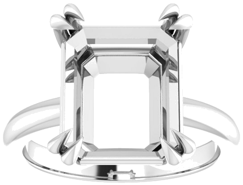 Sužadėtuvių Žiedas „Solitaire“ 950 Platinos Emerald 12mm x 10mm (3)