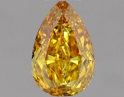 0.32 carat Fancy Vivid Orangey Yellow-SI1 Natūralus Pear Deimantas (1)