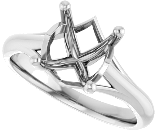 Sužadėtuvių Žiedas „Solitaire“ 14k white gold Oval 10mm x 8mm (5)