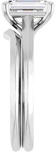 14K White 8x6 mm Emerald Solitaire Engagement Ring Mounting (9)