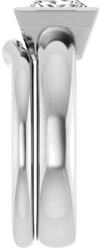 14K White 7 mm Square Engagement Ring Mounting (9)