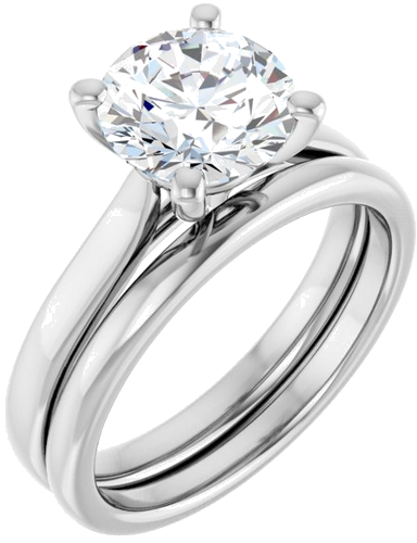 Sužadėtuvių Žiedas „Solitaire“ 950 Platinos Round 8mm (6)