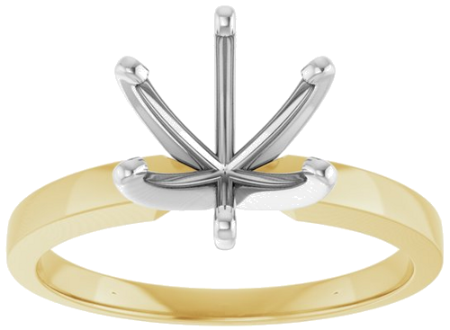 14K Yellow   White 7.8-8.6 mm Round 6-Prong Solitaire Engagement Ring Mounting (3)