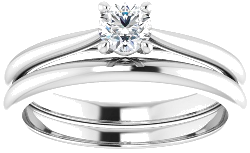 18K White 4.1 mm Round Solitaire Engagement Ring Mounting (8)