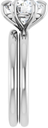 Sužadėtuvių Žiedas „Solitaire“ 585 Baltojo Aukso Round 8mm (9)