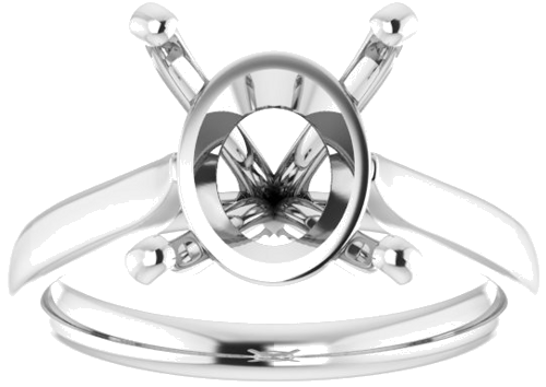 Sužadėtuvių Žiedas „Solitaire“ 585 Baltojo Aukso Oval 12mm x 10mm (3)