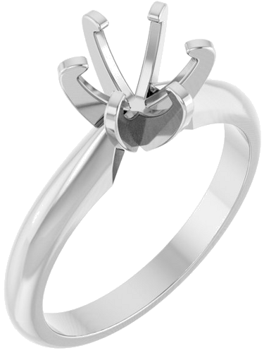 Sužadėtuvių Žiedas „Heavyweight Solitaire“ 14k white gold Round 6.4mm (1)