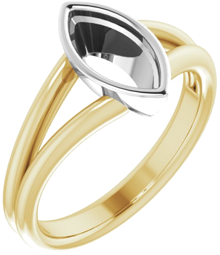 14K Yellow   White 10x5 mm Marquise Engagement Ring Mounting (1)