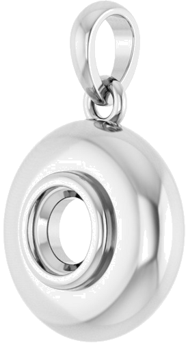 Pakabukas „Solitaire Puffed“ 925 Sidabro Round 4.1mm (2)