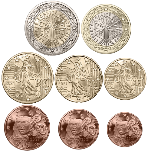 2021 Francijas euro monētu BU komplekts (2)