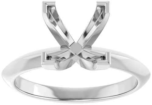 Sužadėtuvių Žiedas „Knife-Edge“ 14k white gold Square 7mm (3)