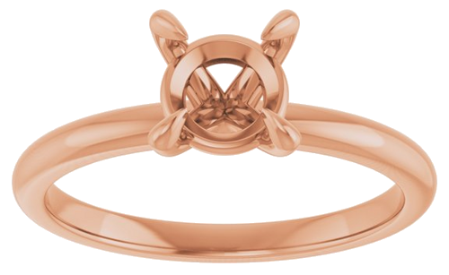 Sužadėtuvių Žiedas „Solitaire“ 417 Rožinis Aukso Round 6.5mm (3)