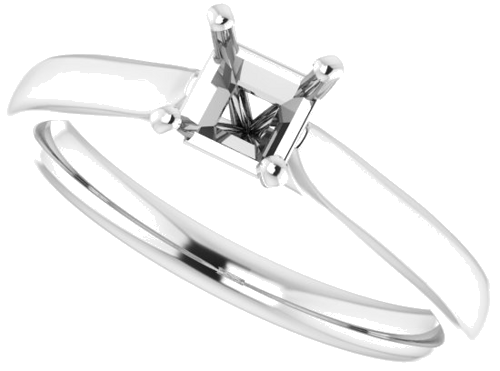 Sužadėtuvių Žiedas „Solitaire“ 585 Baltojo Aukso Square 4mm (5)