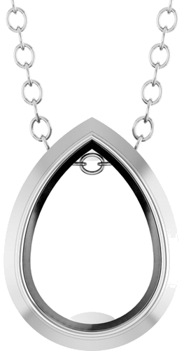 Pakabukas „Solitaire“ 14k white gold Pear 7mm x 5mm (1)