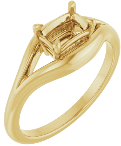 Sužadėtuvių Žiedas „Claw-Prong Solitaire“ 14k yellow gold Emerald 6mm x 4mm (1)