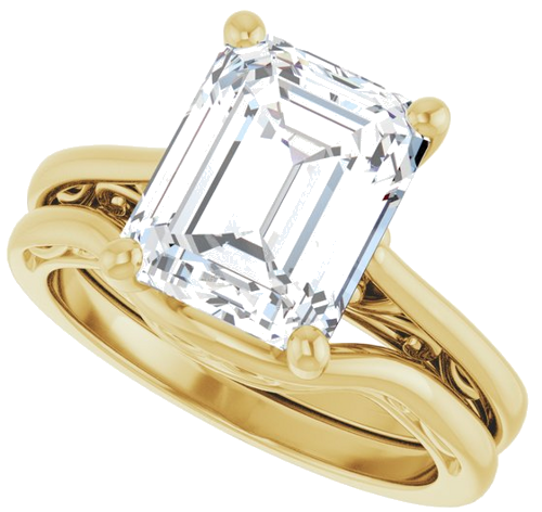 14K Yellow 10x8 mm Emerald Solitaire Engagement Ring Mounting (10)