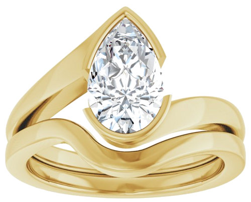 Sužadėtuvių Žiedas „Half-Bezel Solitaire“ 14k yellow gold Pear 10mm x 6mm (8)