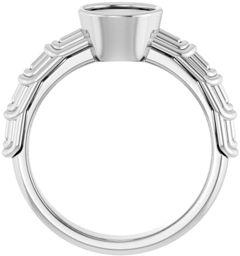 Sužadėtuvių Žiedas „Solitaire“ 585 Baltojo Aukso Round 7.4mm (2)