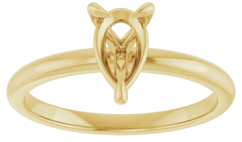 14K Yellow  8x5 mm Pear Solitaire Engagement Ring Mounting (3)