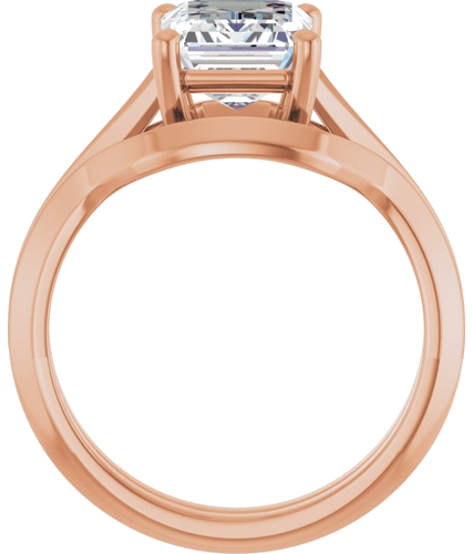 14K Rose 9x7 mm Emerald Solitaire Engagement Ring Mounting (7)