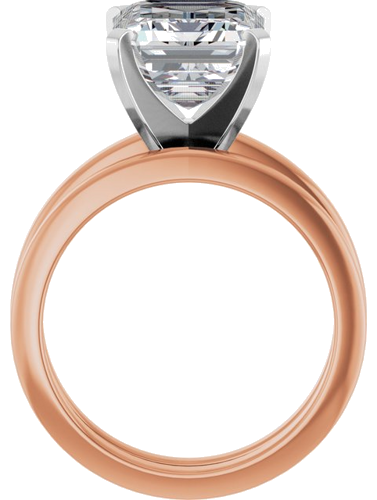 Sužadėtuvių Žiedas 14k rose/white gold Emerald 11mm x 9mm (7)