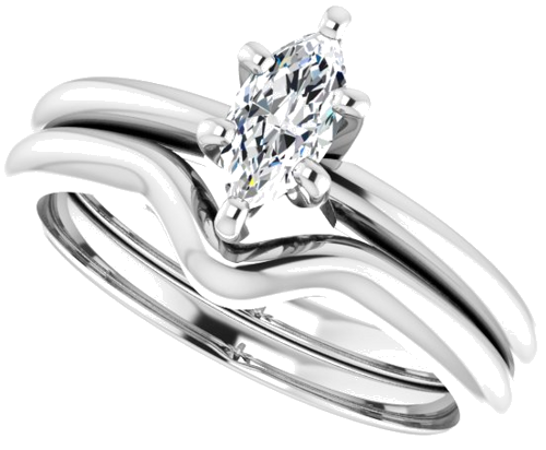14K White  7x3.5 mm Marquise Solitaire Engagement Ring Mounting (10)