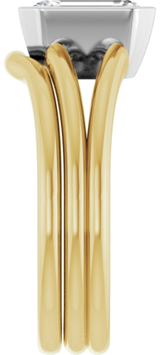 14K Yellow   White 8x6 mm Emerald Engagement Ring Mounting (9)