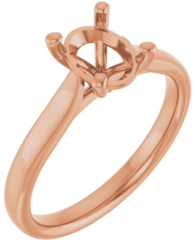 14K Rose 8x6 mm Oval Engagement Ring Mounting (1)