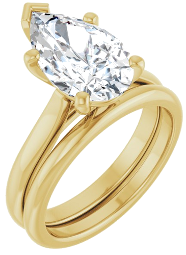 Sužadėtuvių Žiedas 14k yellow gold Pear 13mm x 8mm (6)