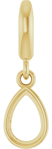 Pakabukas „Bezel-Set Cabochon Charm“ 14k yellow gold Pear 6mm x 4mm (1)