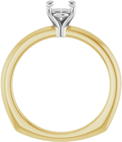 Sužadėtuvių Žiedas „Claw-Prong Euro Shank“ 14k yellow/white gold Oval 7mm x 5mm (2)