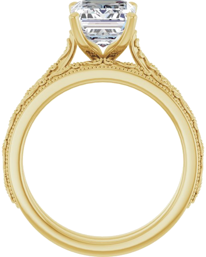 Sužadėtuvių Žiedas „Solitaire Sculptural“ 14k yellow gold Emerald 9mm x 7mm (7)