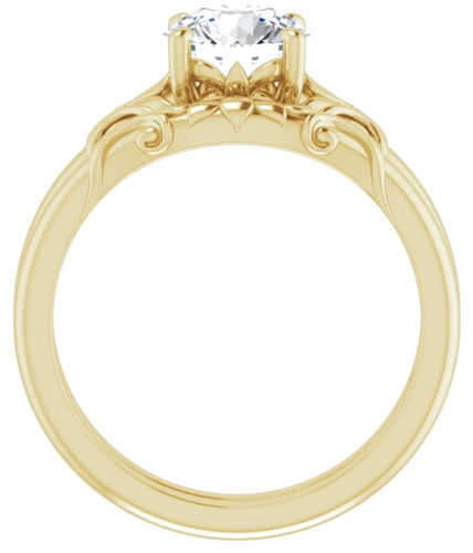 Sužadėtuvių Žiedas „Solitaire“ 14k yellow gold Round 7mm (7)