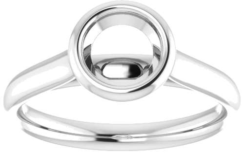 Sužadėtuvių Žiedas „Bezel-Set Solitaire“ 585 Baltojo Aukso Round 6mm (3)