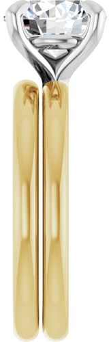 14K Yellow White 8.2 mm Round Engagement Ring Mounting (9)