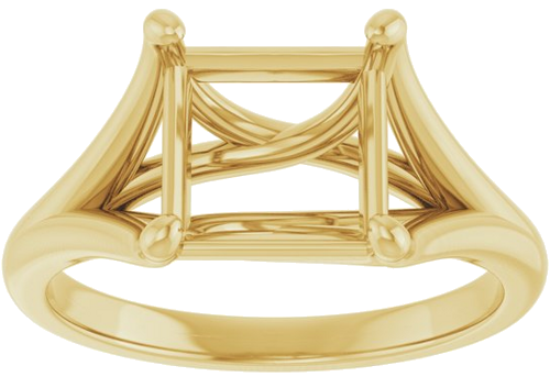 Sužadėtuvių Žiedas „Solitaire“ 10k yellow gold Square 7.5mm (3)