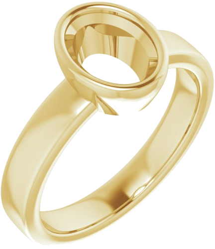 Sužadėtuvių Žiedas „Solitaire“ 585 Geltonojo Aukso Oval 8mm x 6mm (1)