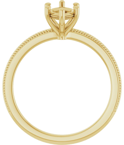 Sužadėtuvių Žiedas „Solitaire Milgrain“ 14k yellow gold Marquise 10mm x 5mm (2)