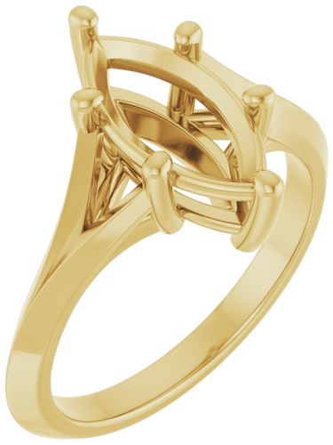 Sužadėtuvių Žiedas „Solitaire Split Shank“ 14k yellow gold Marquise 12mm x 6mm (1)