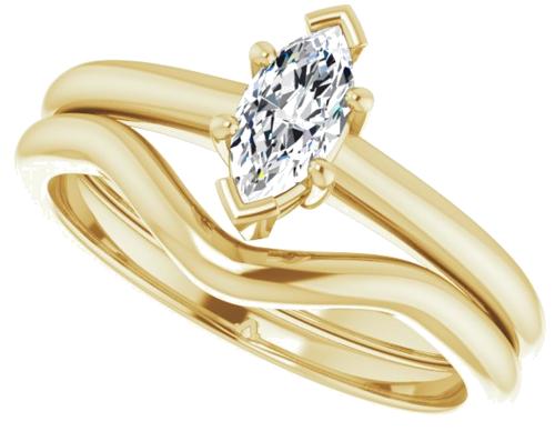 Sužadėtuvių Žiedas „V-End Prong“ 14k yellow gold Marquise 7mm x 3.5mm (10)